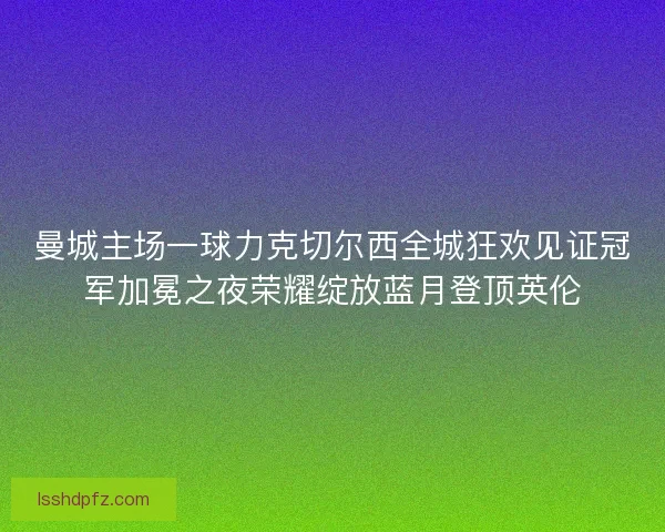 曼城主场一球力克切尔西全城狂欢见证冠军加冕之夜荣耀绽放蓝月登顶英伦