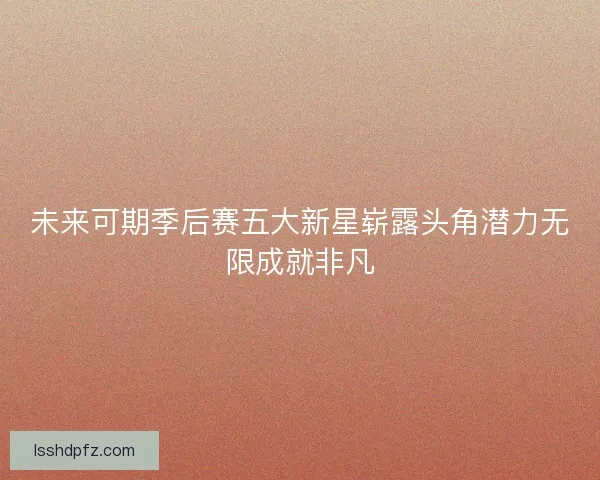 未来可期季后赛五大新星崭露头角潜力无限成就非凡