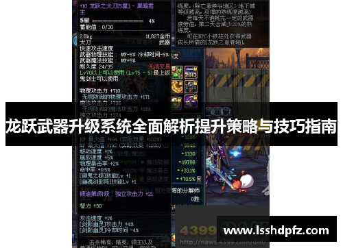 龙跃武器升级系统全面解析提升策略与技巧指南